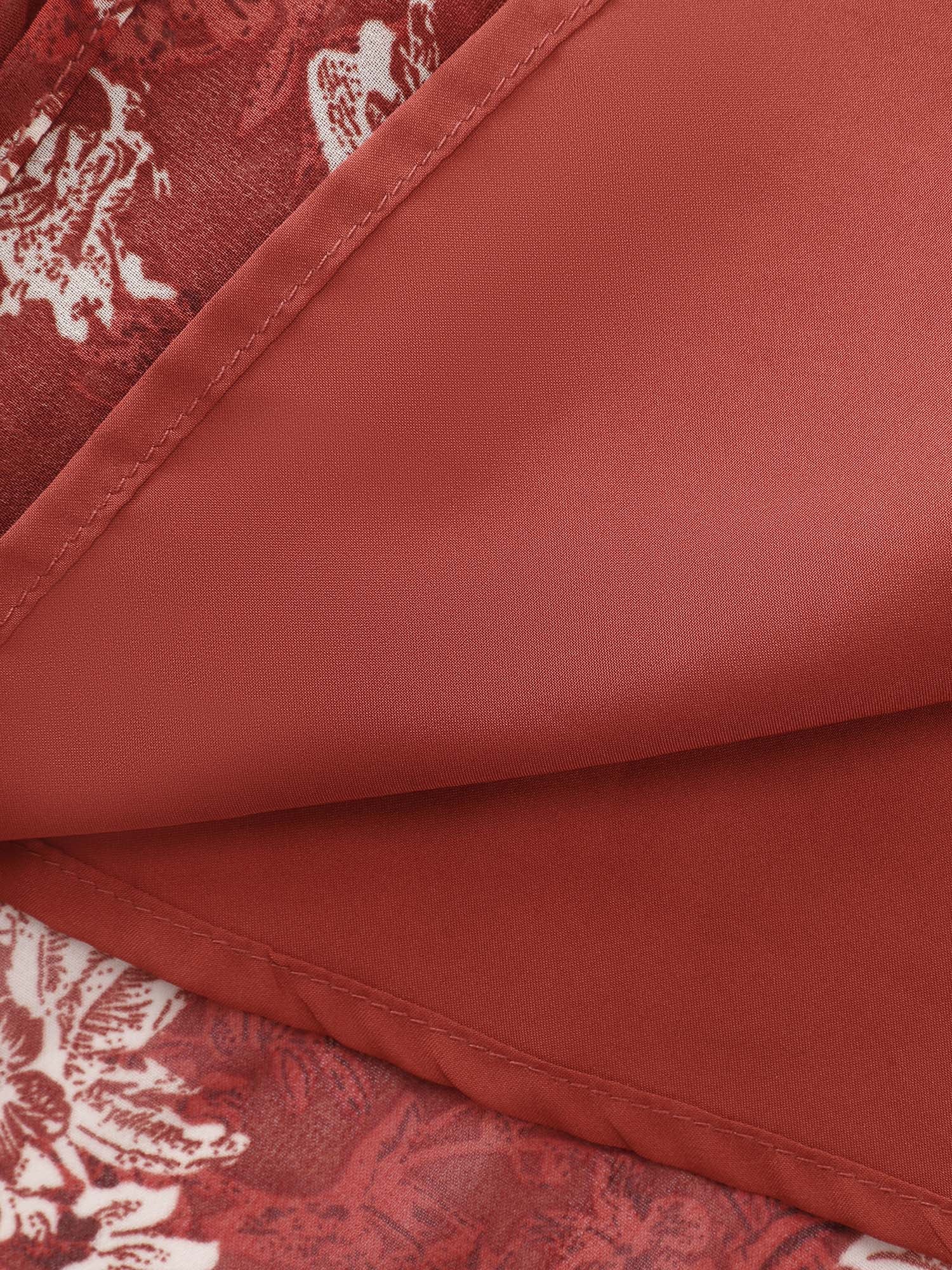 Floral Print Shirred Waist Mini Dress