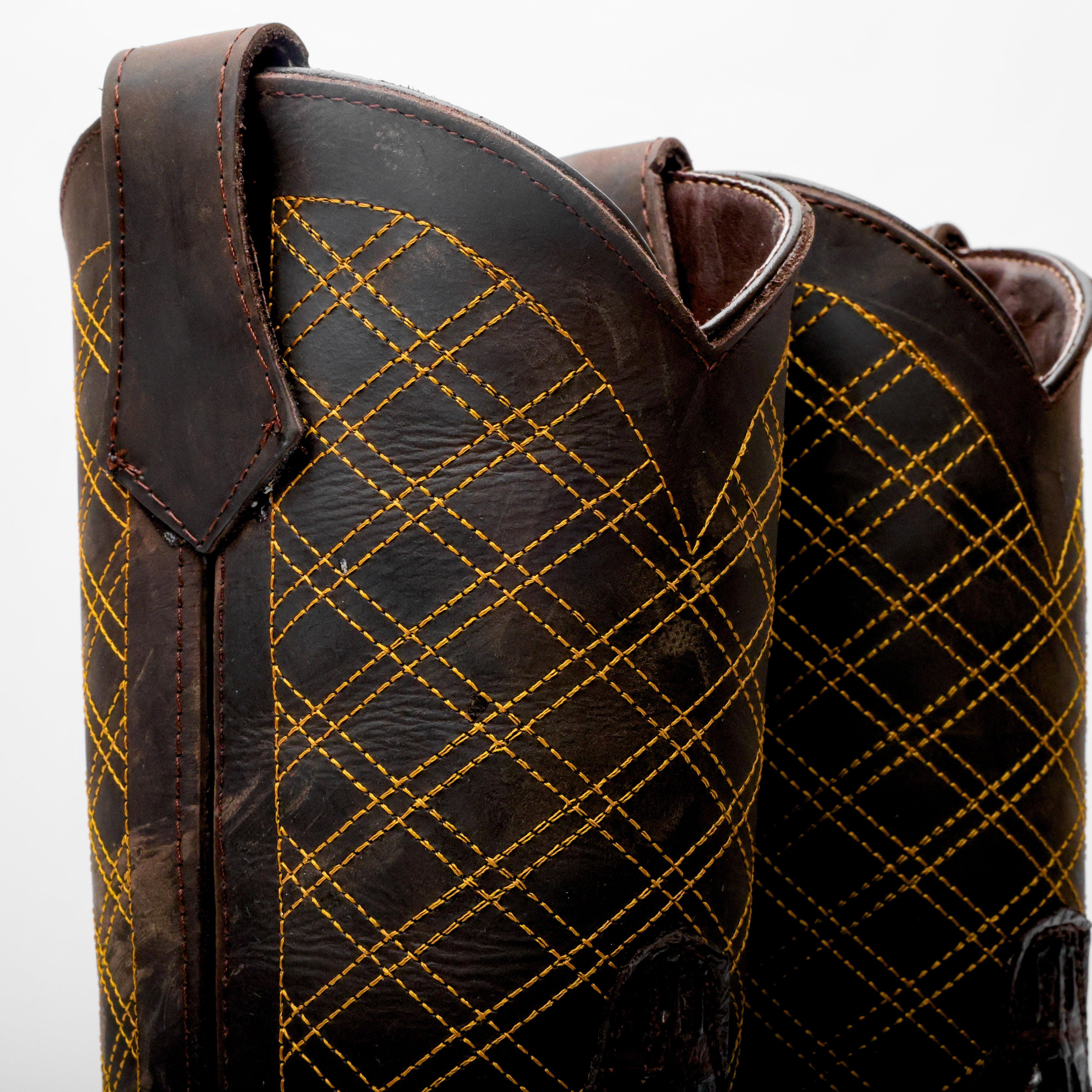 Brown Caiman Neck Leather Boots With 3D Lightweight Sole - Composite Toe