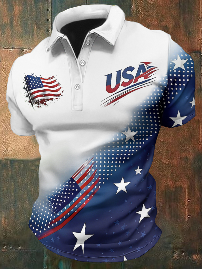 Men'S Casual Independence Day 250Th Anniversary Polo Shirt