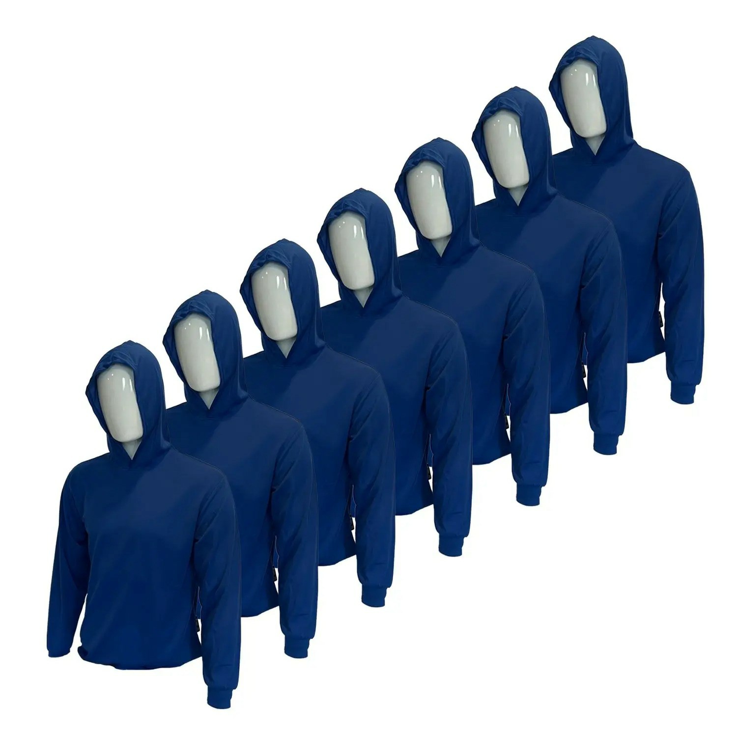 7 SHIRT PACK Hi Visibility ultra light weigh Long sleeve hoodie shirt / 100 % polyester birdeye Fabric for quick dry AVAIALBE IN VARIOUS COLORS