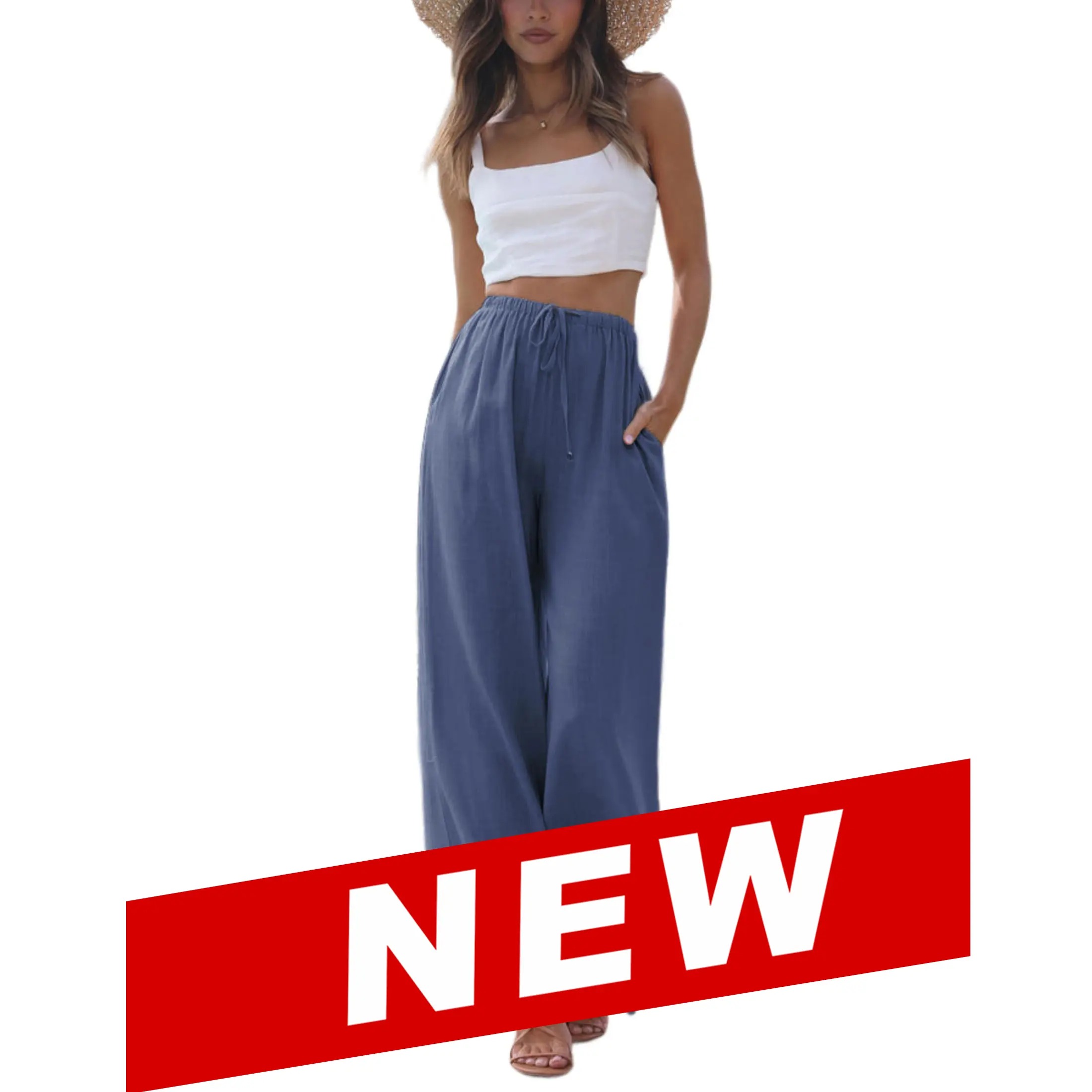 🌊🌊🌊Women's 2026 Viral Palazzo Pants - Lightweight Wide Leg Trousers with Pockets