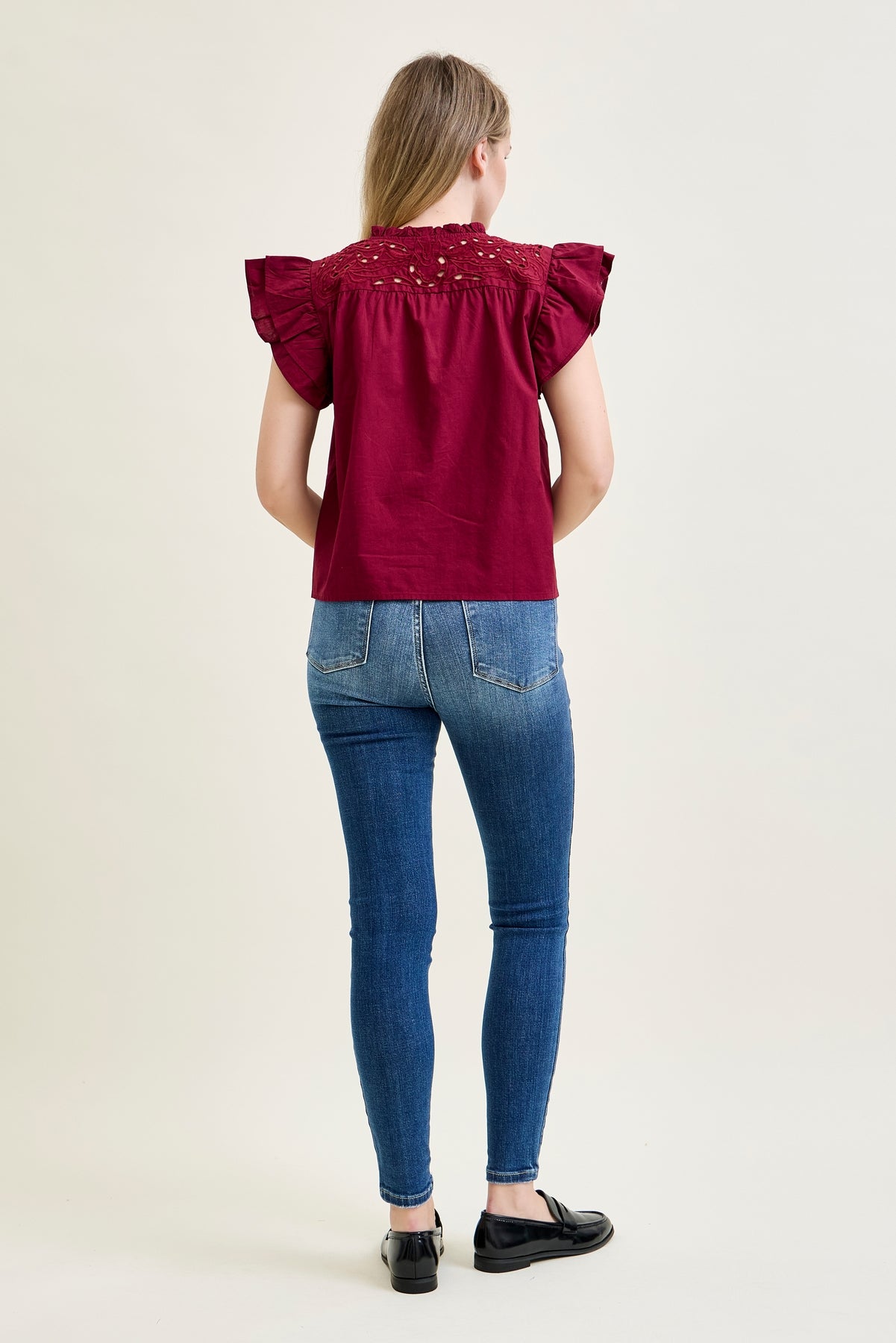 Rose Classic Button Fly Skinny Jeans