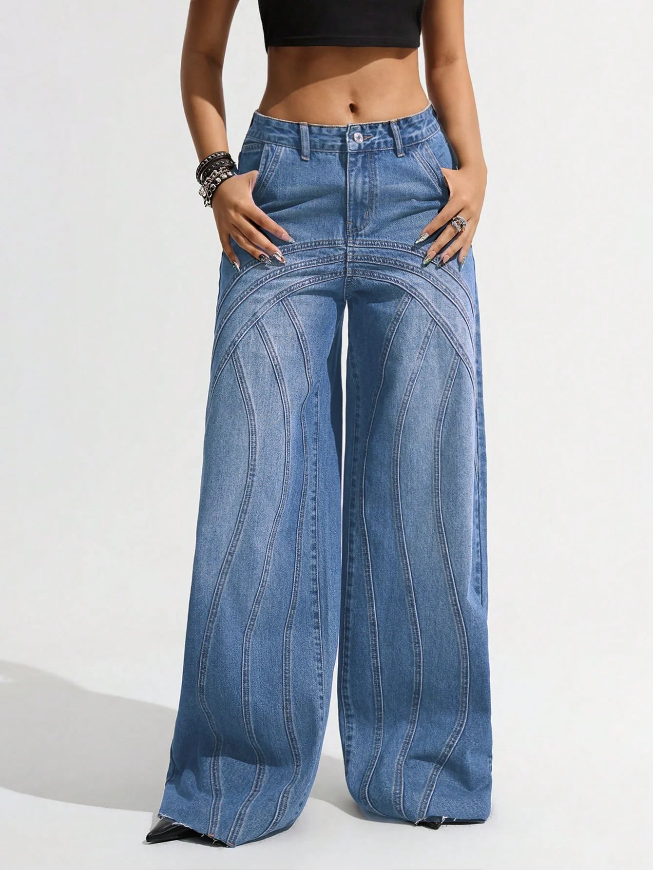 Pannel Play Wide Leg Jeans