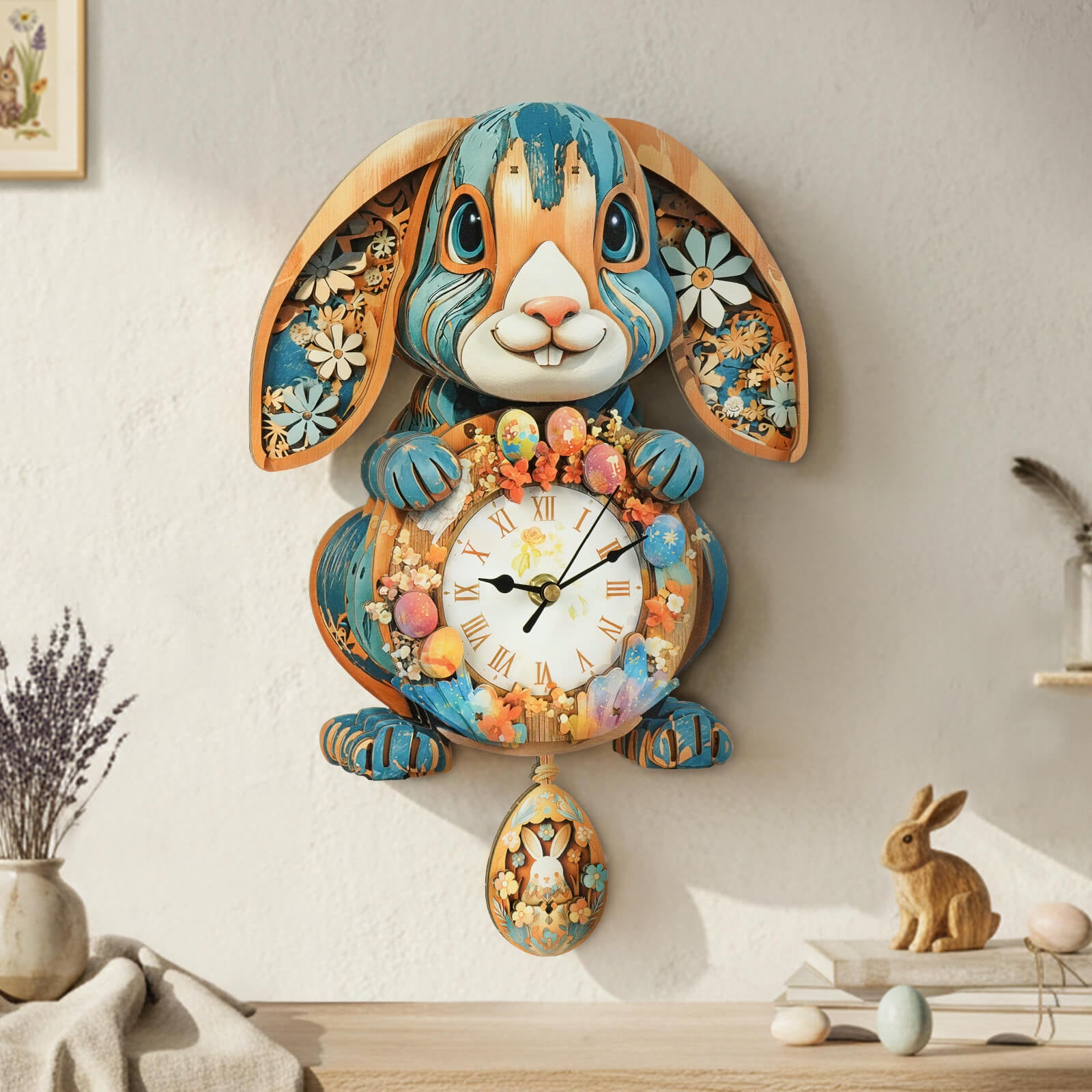 Rabbitâ€“ DIY Wooden Clock, 3D Puzzle Craft Kit