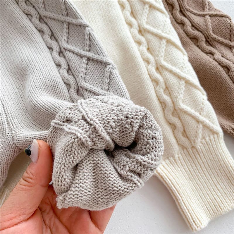 Baby Solid Color Knitted Sweater Overalls