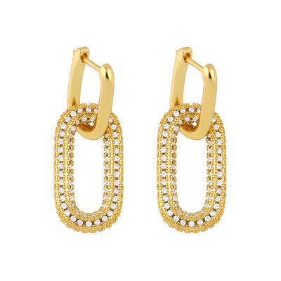 18K Gold-Plated Inland Zircon Earrings (3 color options)