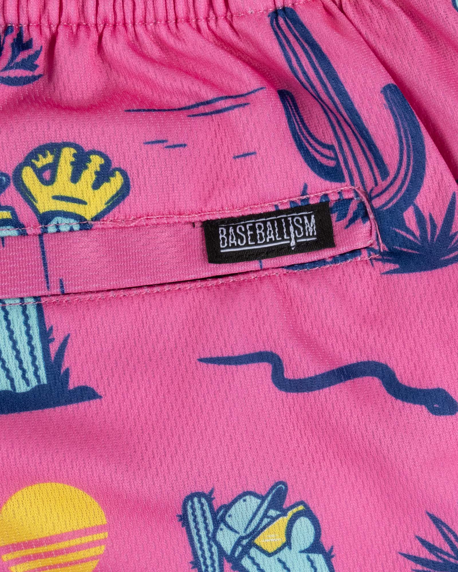 Spring Ball Cactus Diamond Air Mesh Shorts (Pink) - Youth