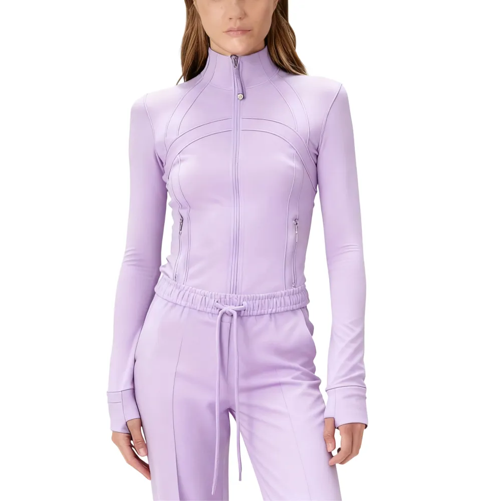 Women's Cropped Zip-Up 2-Piece Set
