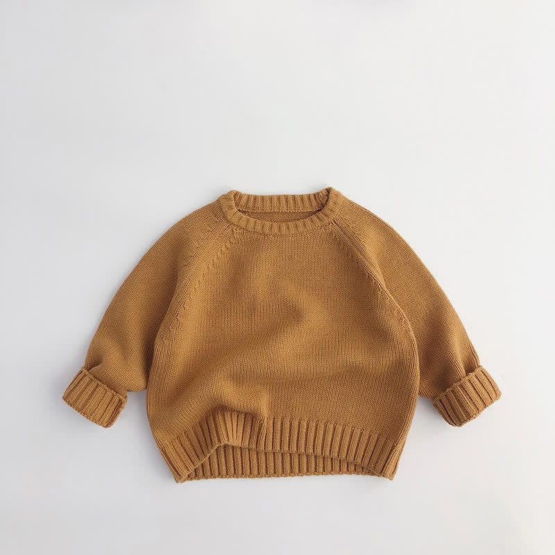 Toddler Solid Color Loose Relax Sweater