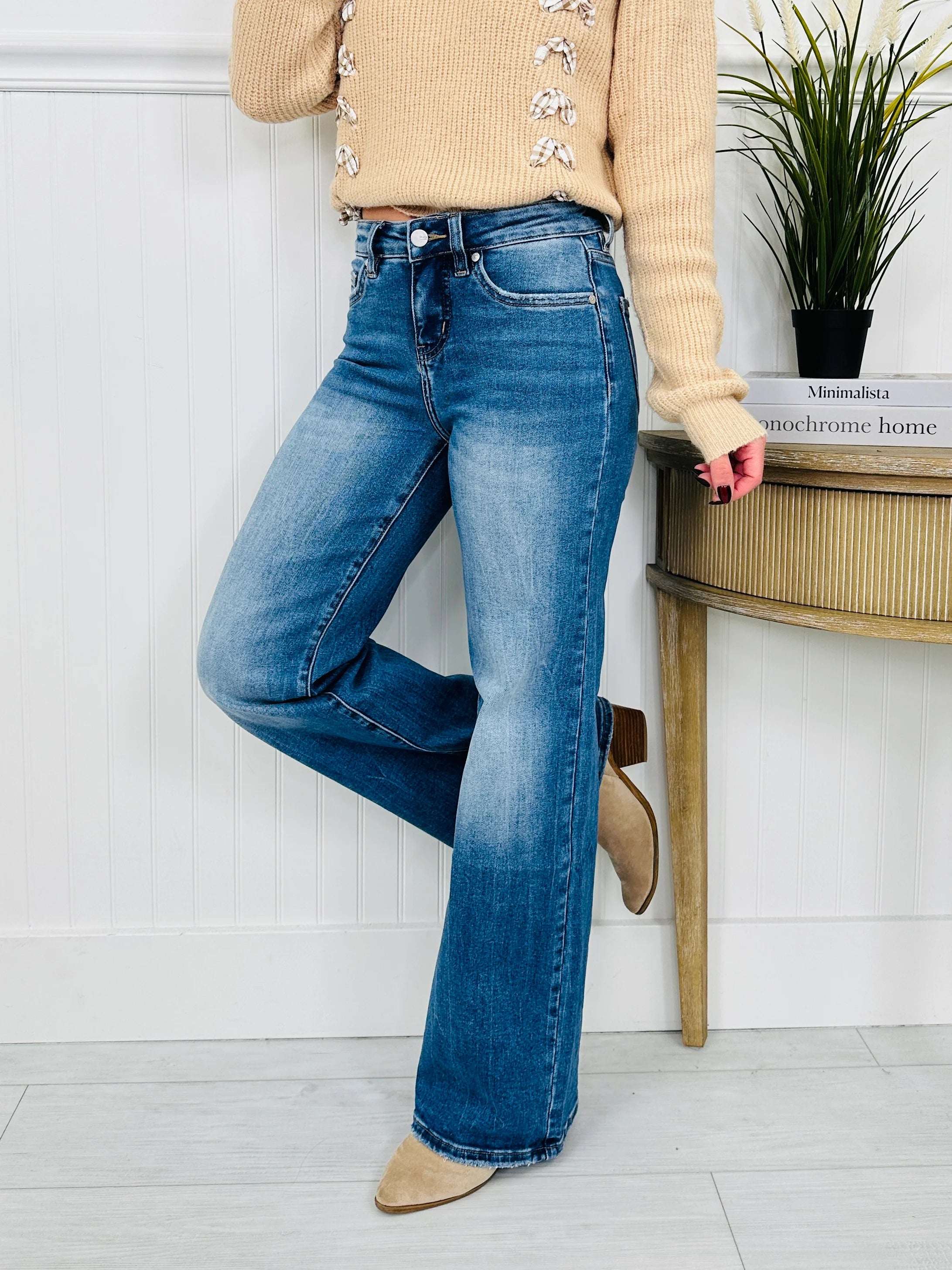 Just Four You Tummy Control Wide Leg Jeans in Four Inseams