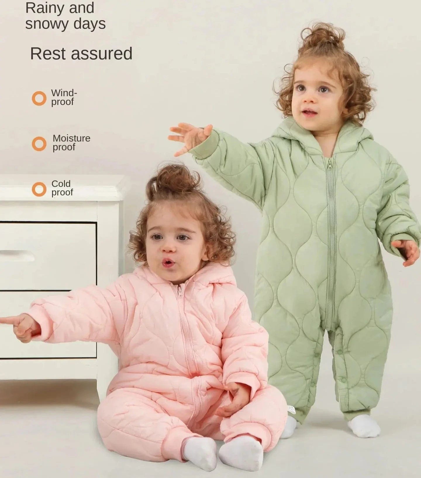 Winter Hooded Baby Romper