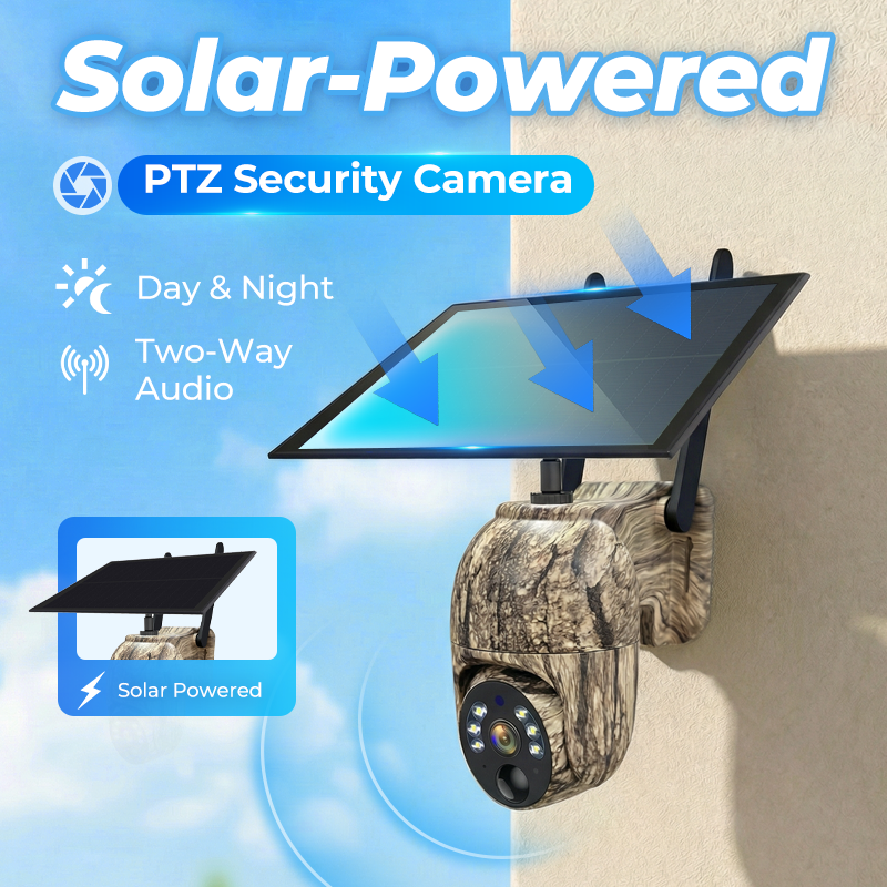 Solar-Powered PTZ Security Camera