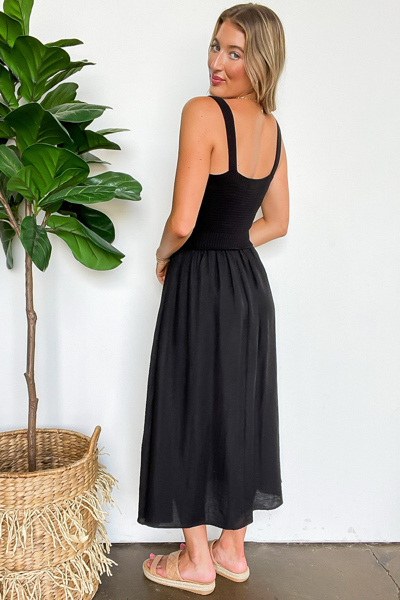 Sweater Knit Top Midi Dress