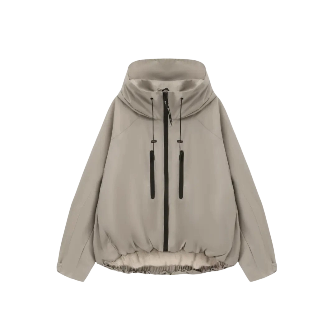 Women's Stylish Pleated Hem Rain Jacket