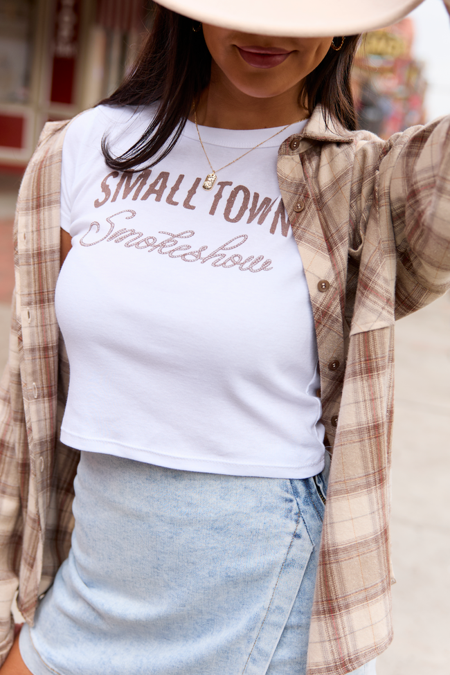 Small Town Smokeshow White Baby Graphic Tee