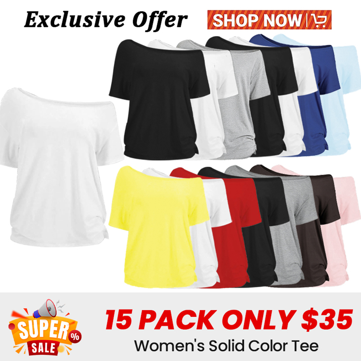 💝 Last day, Don’t miss out⏰Women's Solid Basic Short Sleeve Tee - All-Season