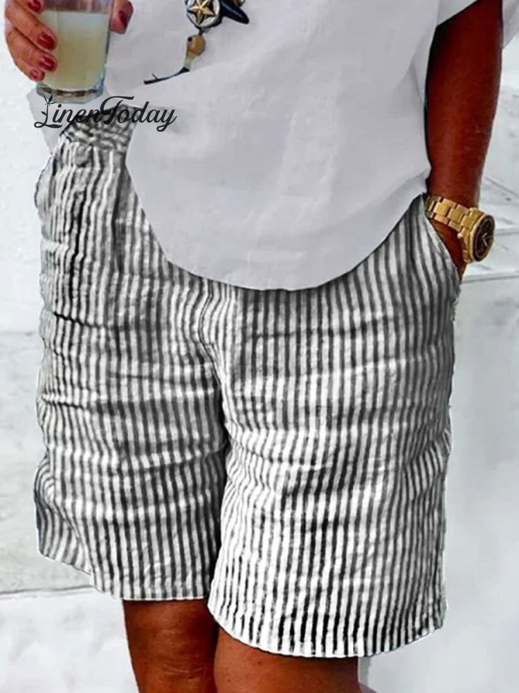 Women's Cotton And Linen Style Mid-Pants