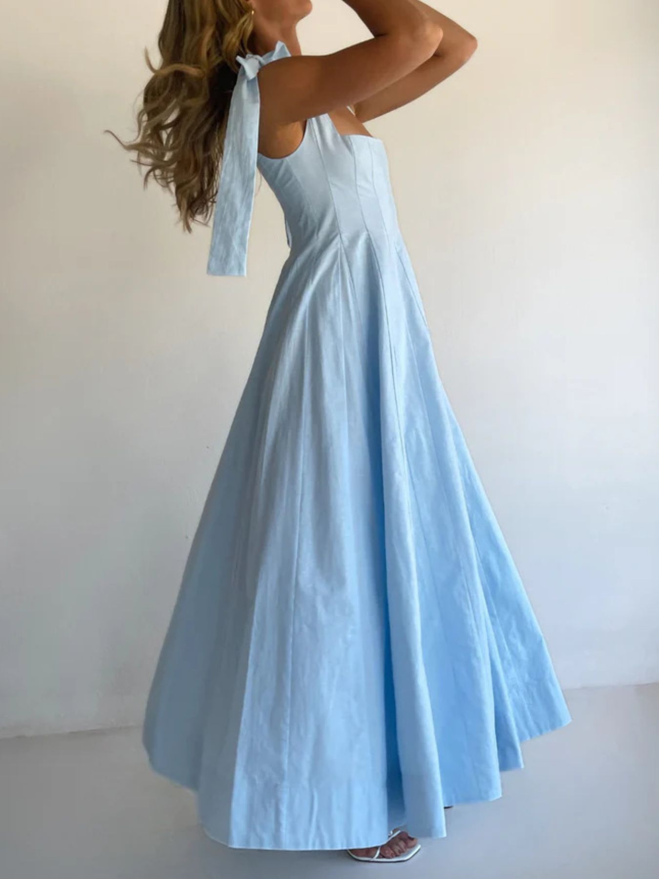 Gradient Tie Shoulder Maxi Dress