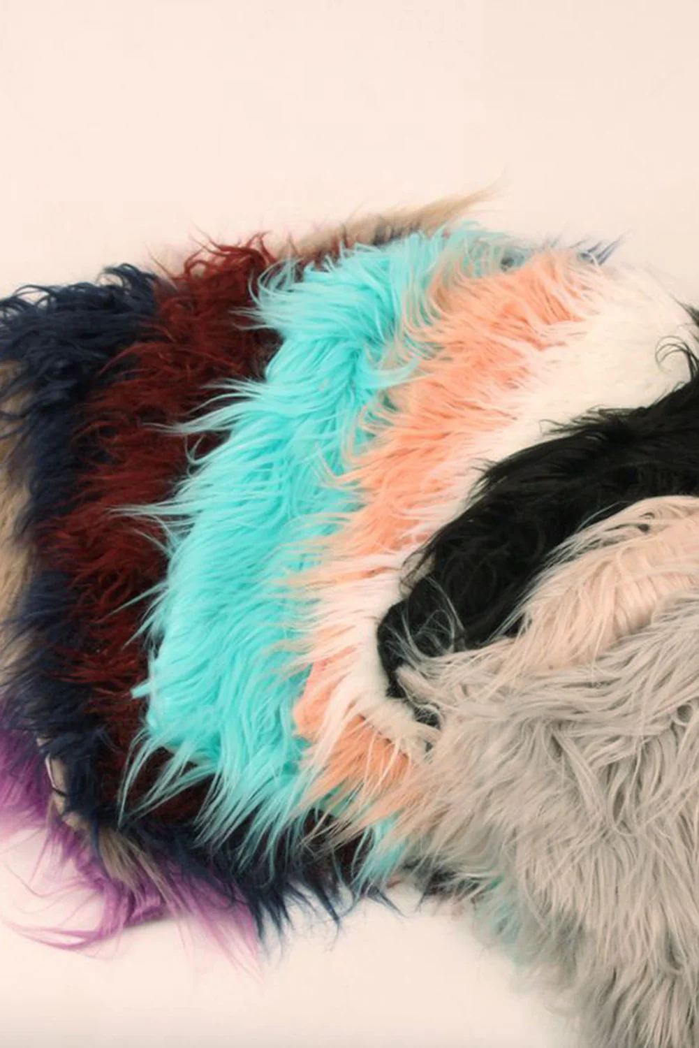 White Long Faux Fur Square Decor Pillow Case