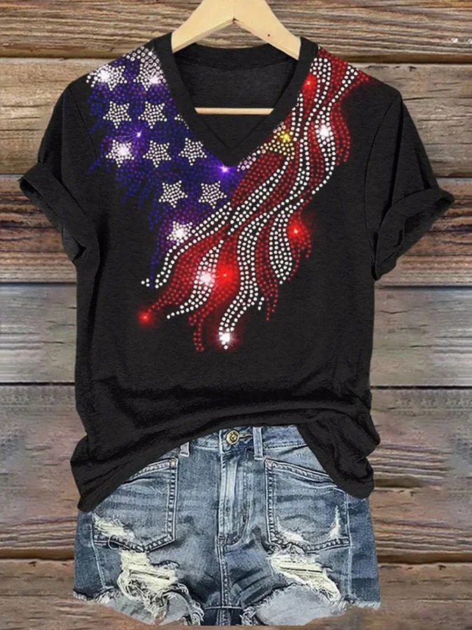 Women's 250th Anniversary National Flag Print Casual T-Shirt