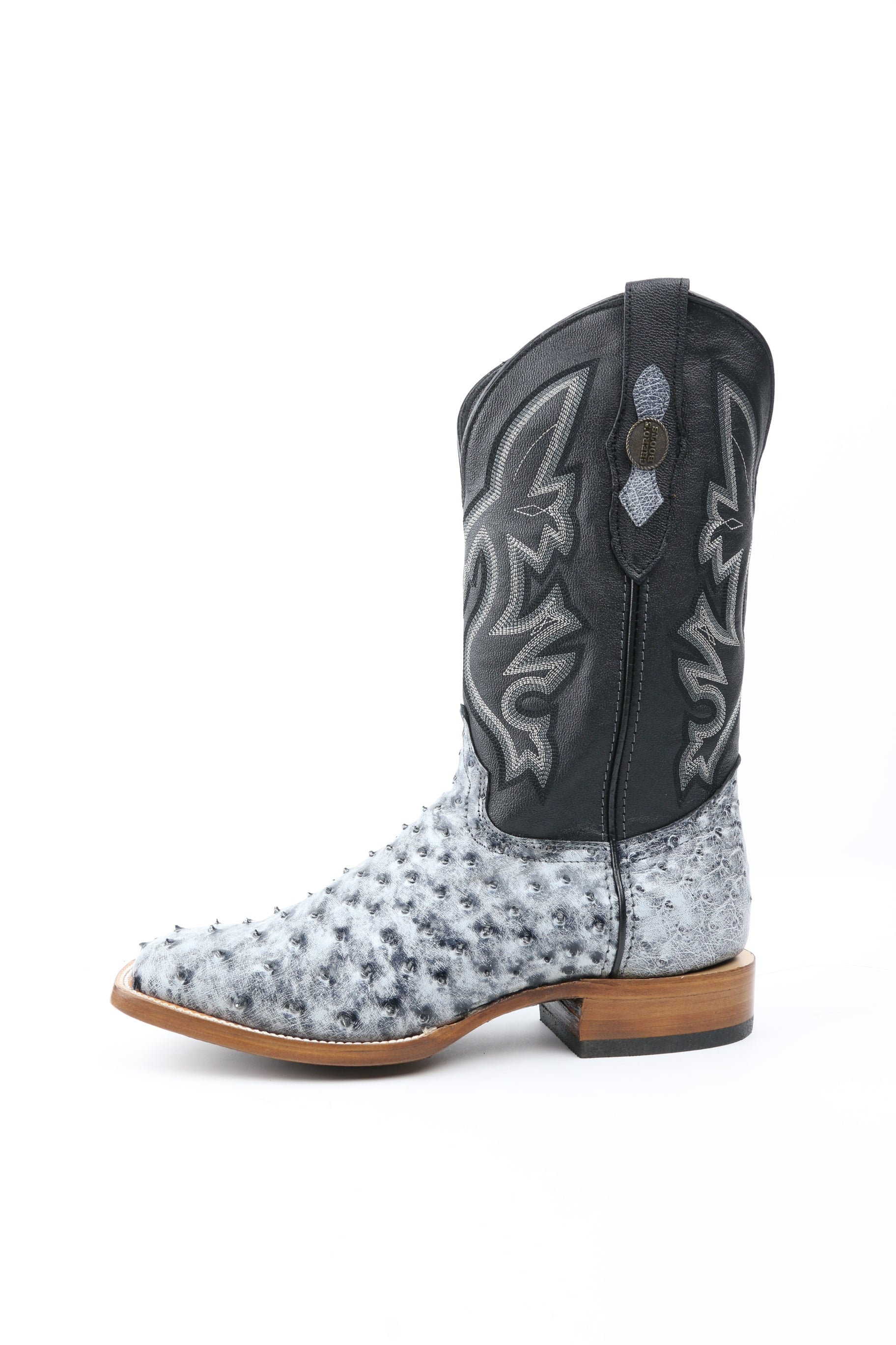 Chero's Premium Exotic Ostrich Charcoal Clearance Sale 70%OFF