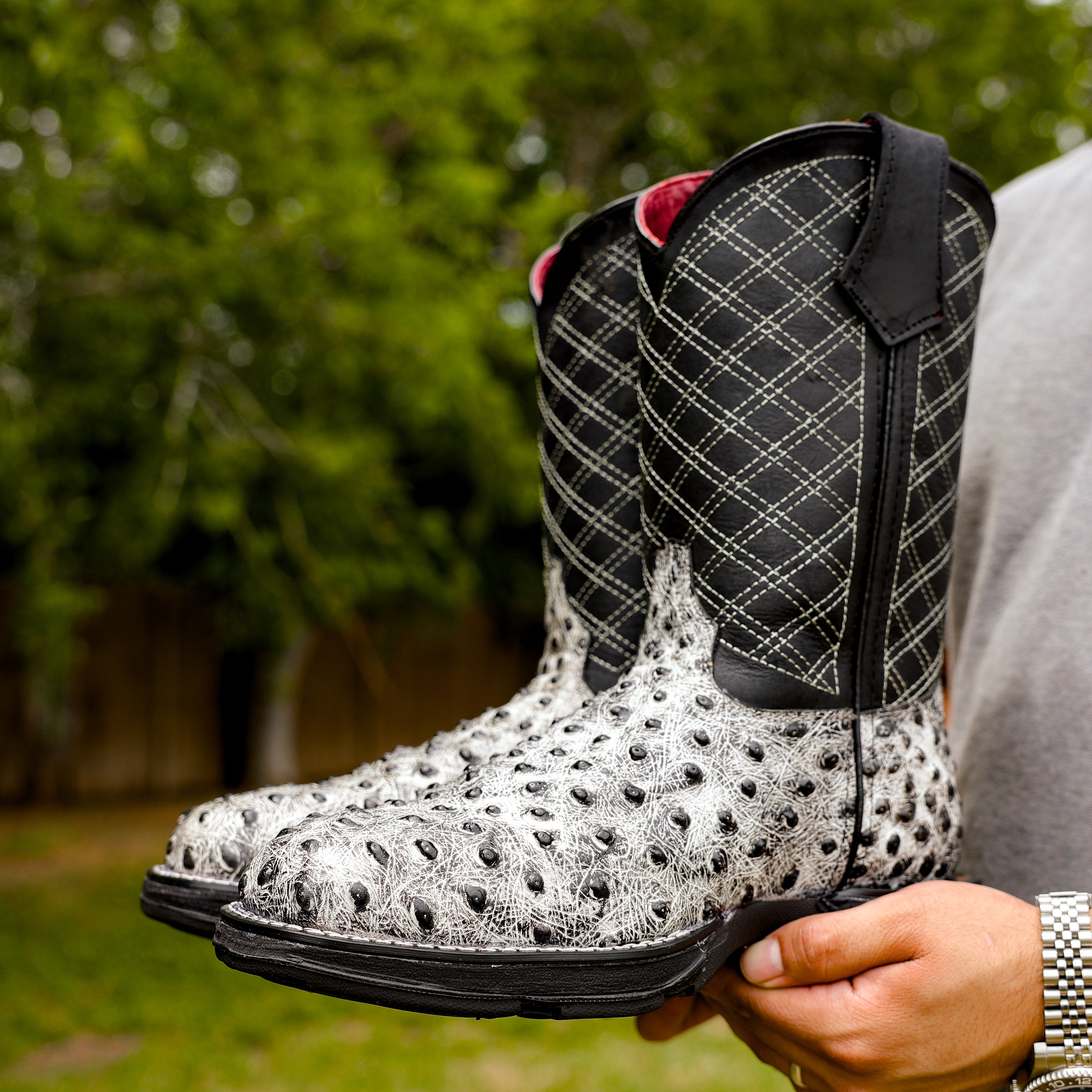 Eclipse Ostrich Leather Boots With 3D Lightweight Sole - Composite Toe