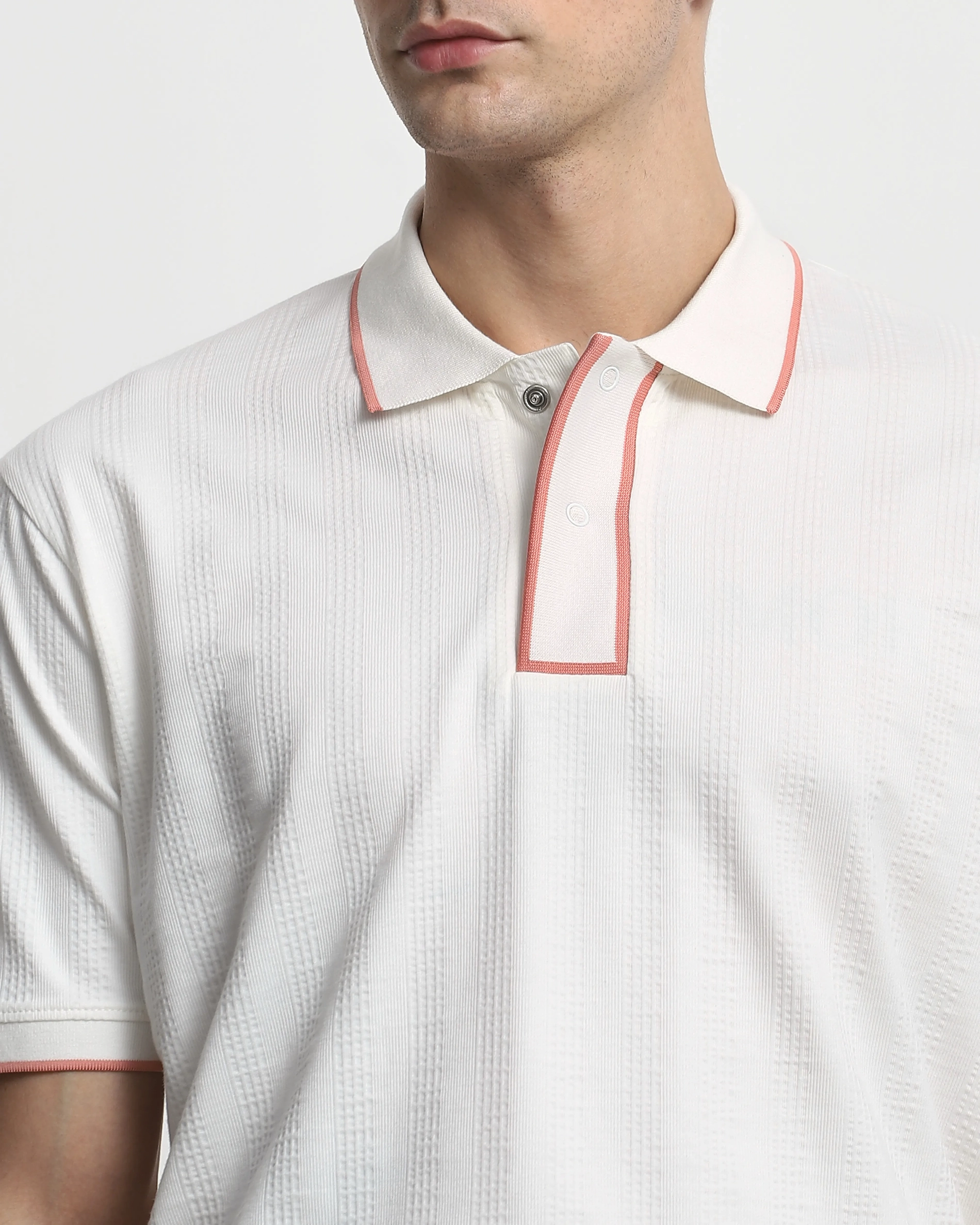 Daily Simple Soft And Comfortable White Polo Shirt