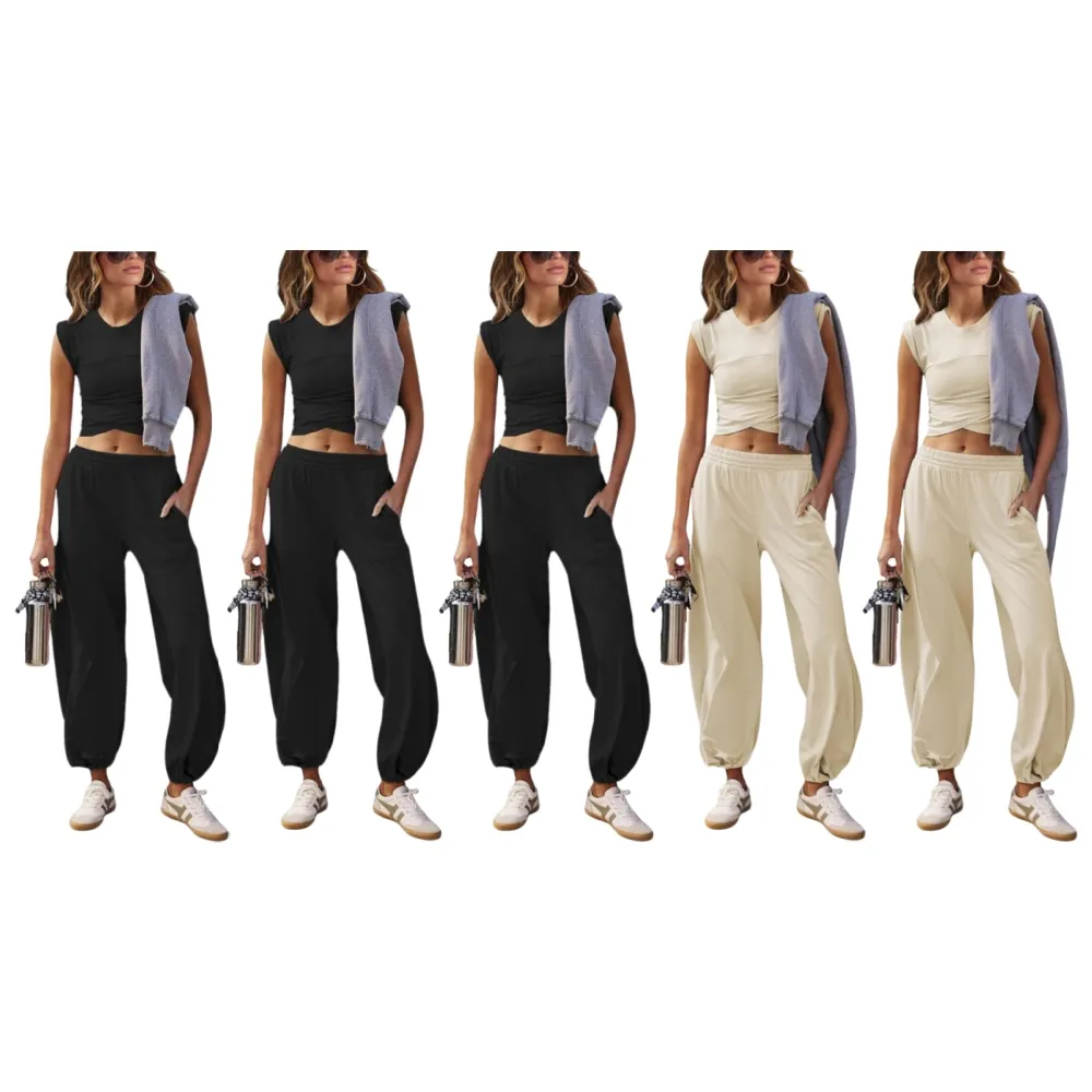 Women's Two-Piece Casual Suit Short Top (Under $3 a set!)