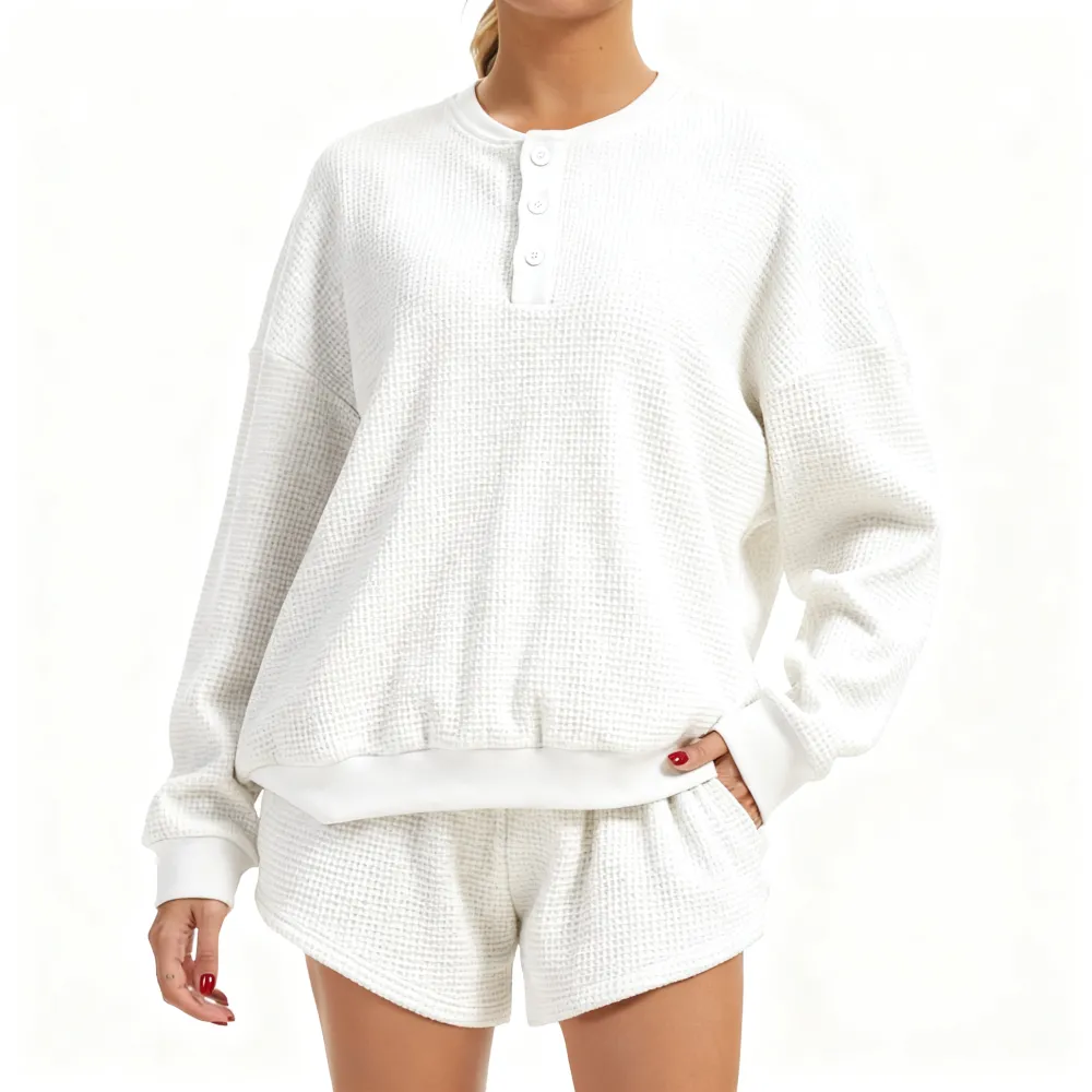 Women's Oversized Waffle Knit Lounge Set