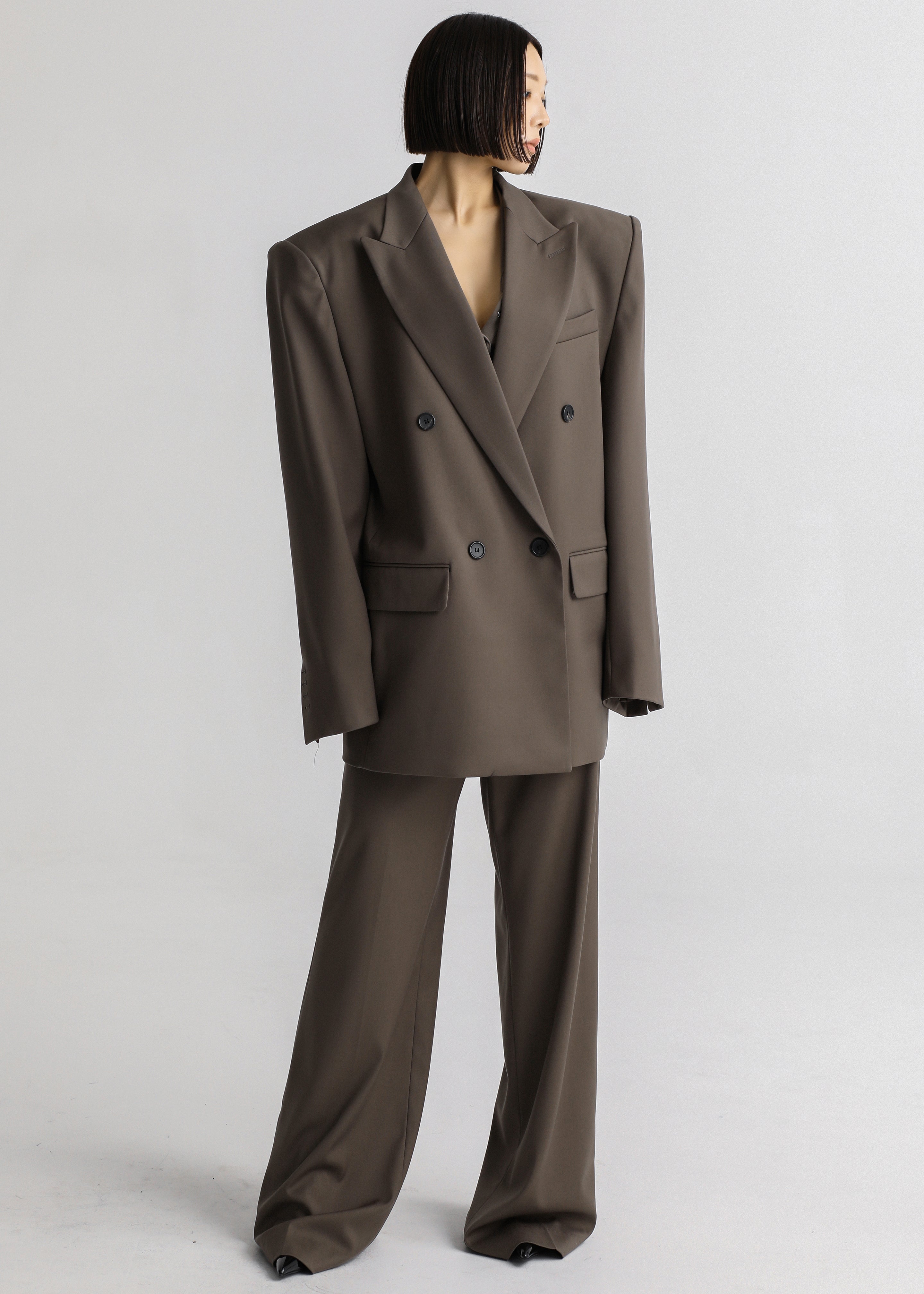 Pallen Double Breasted Blazer - Brown