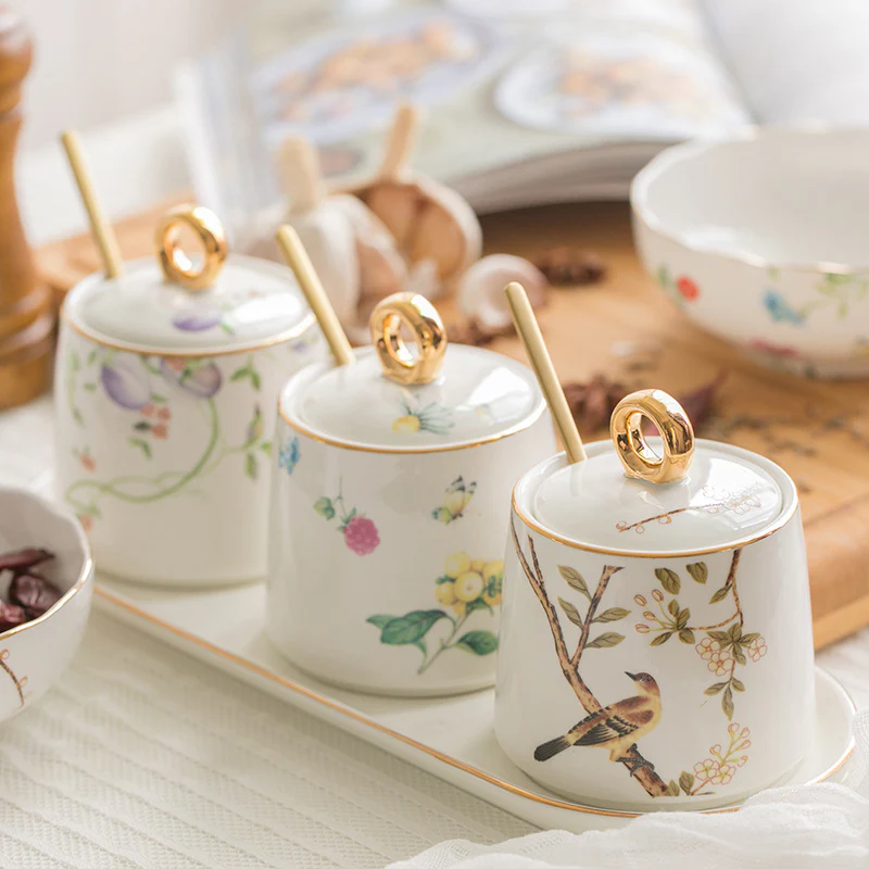 3PC Jar-Tray Set-Anna 16-Point Designs