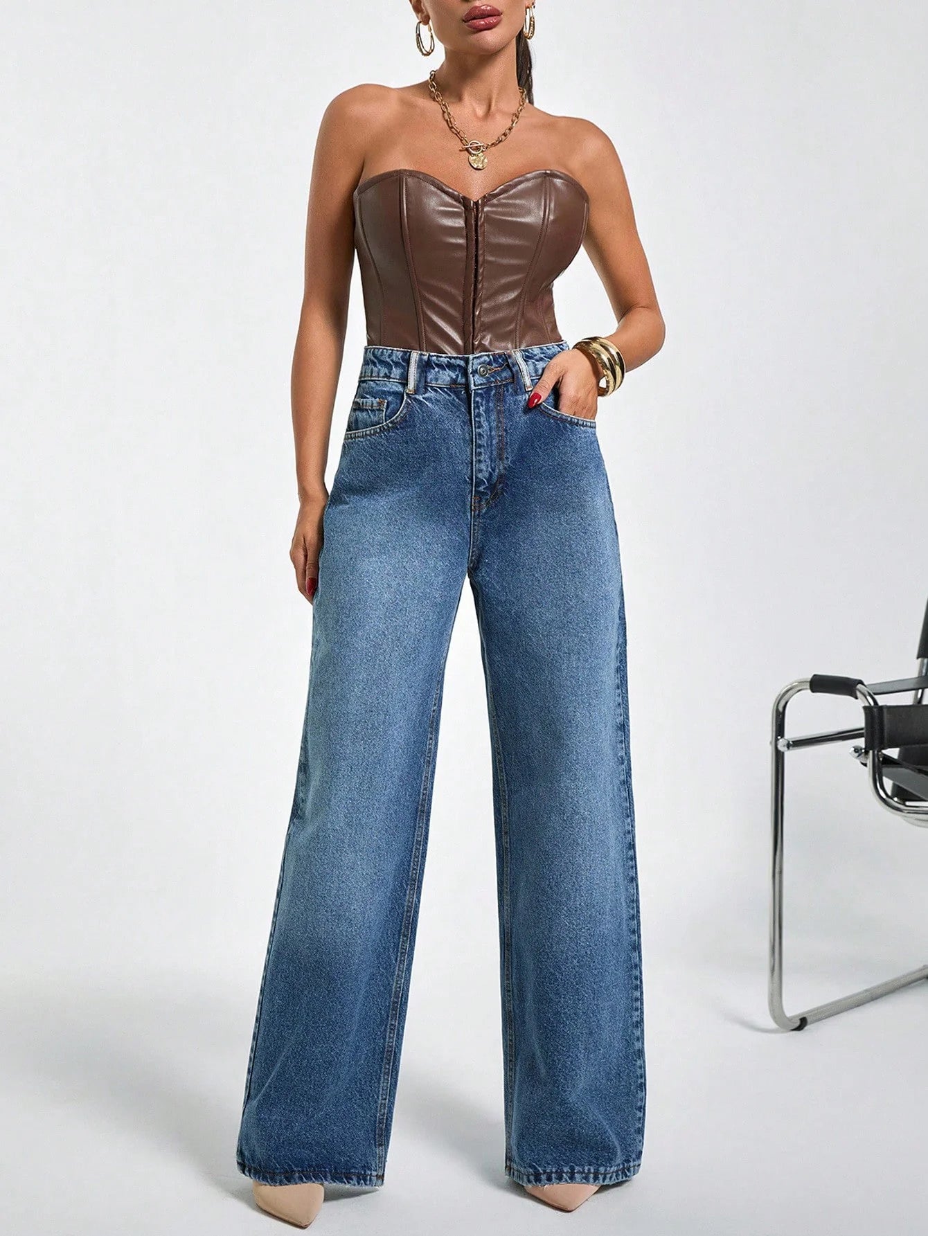 Classic Blue Wide Leg Jeans