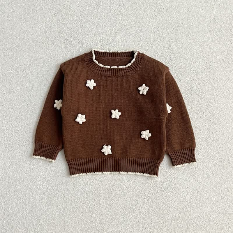 Baby Hand Embroidered Flower Knit Sweater