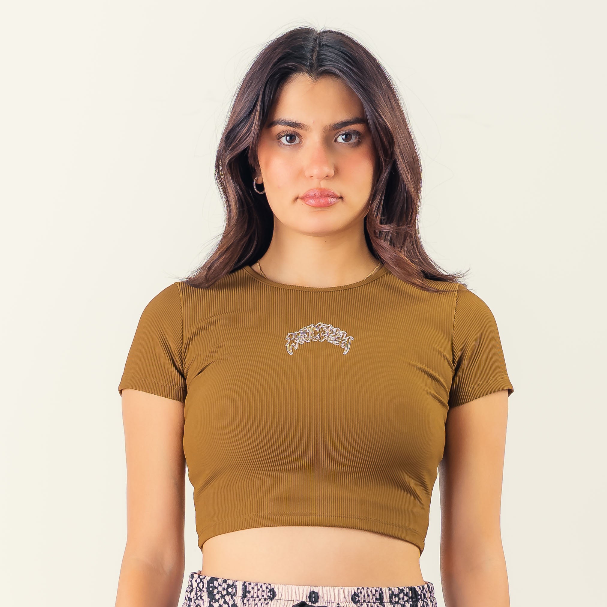 KILL CREW RIBBED BABY TEE - BROWN