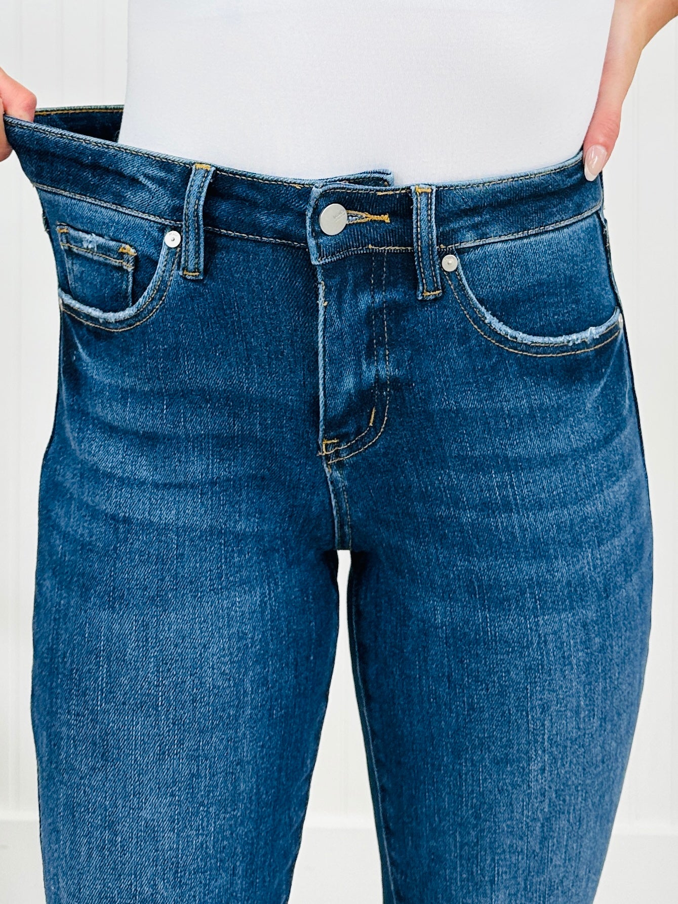 One Hundred Percent Chance Tummy Control Mom Jeans