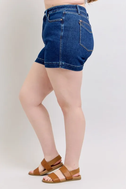 High Waist Tummy Control Denim Shorts