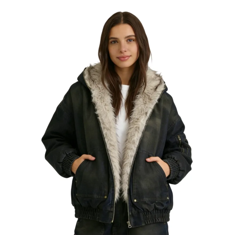 Hooded Zippered Flight Jacket