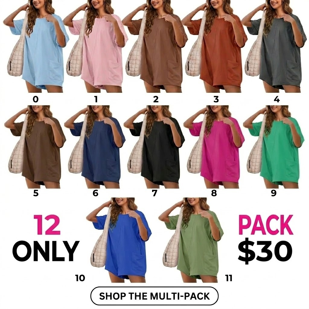 SCUSTY Womens Oversized Rompers Back V Neck Jumpsuits Casual Athletic Workout Tee Onesie Activewear