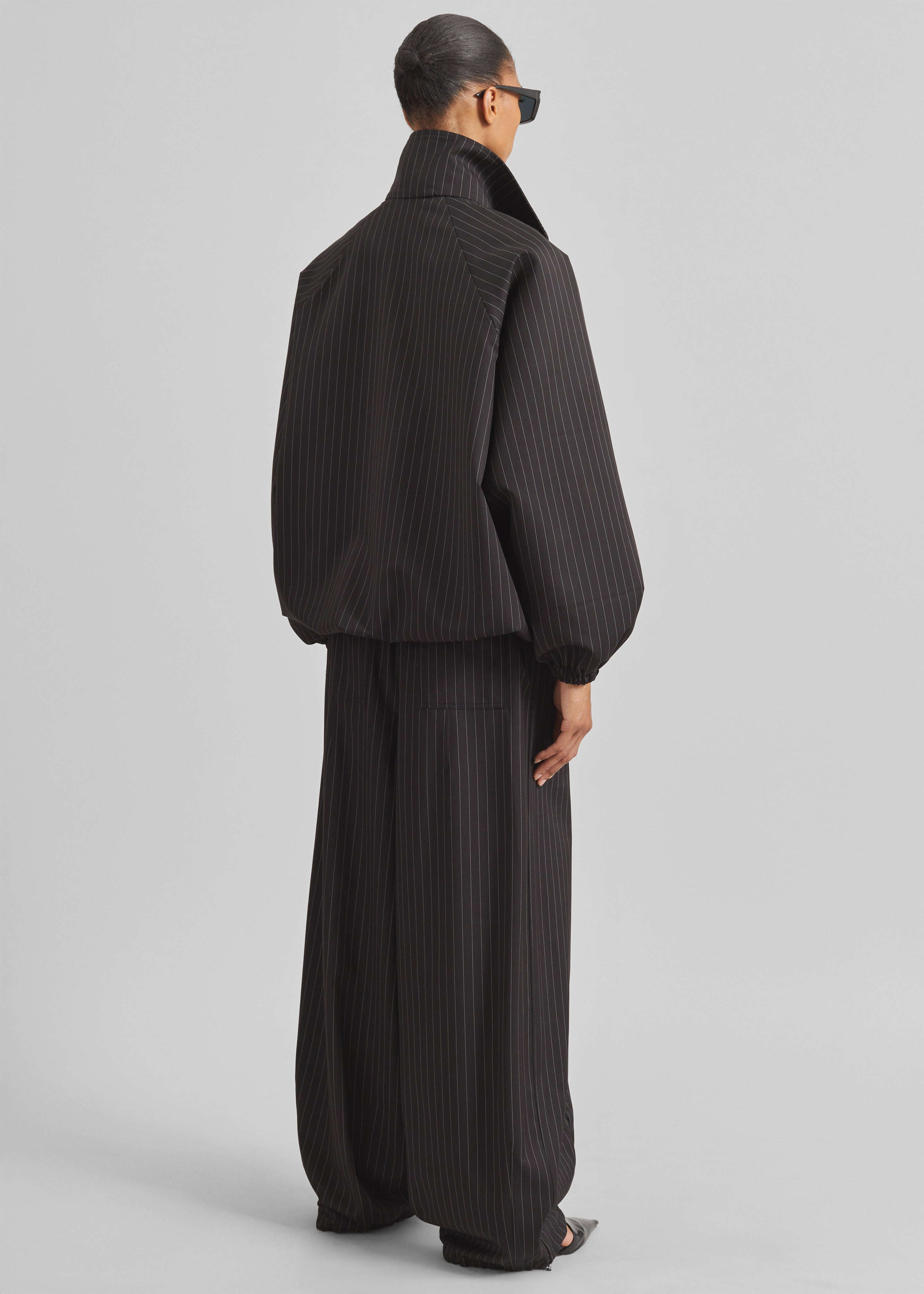 Baxter Track Jacket - Black/White Pinstripe