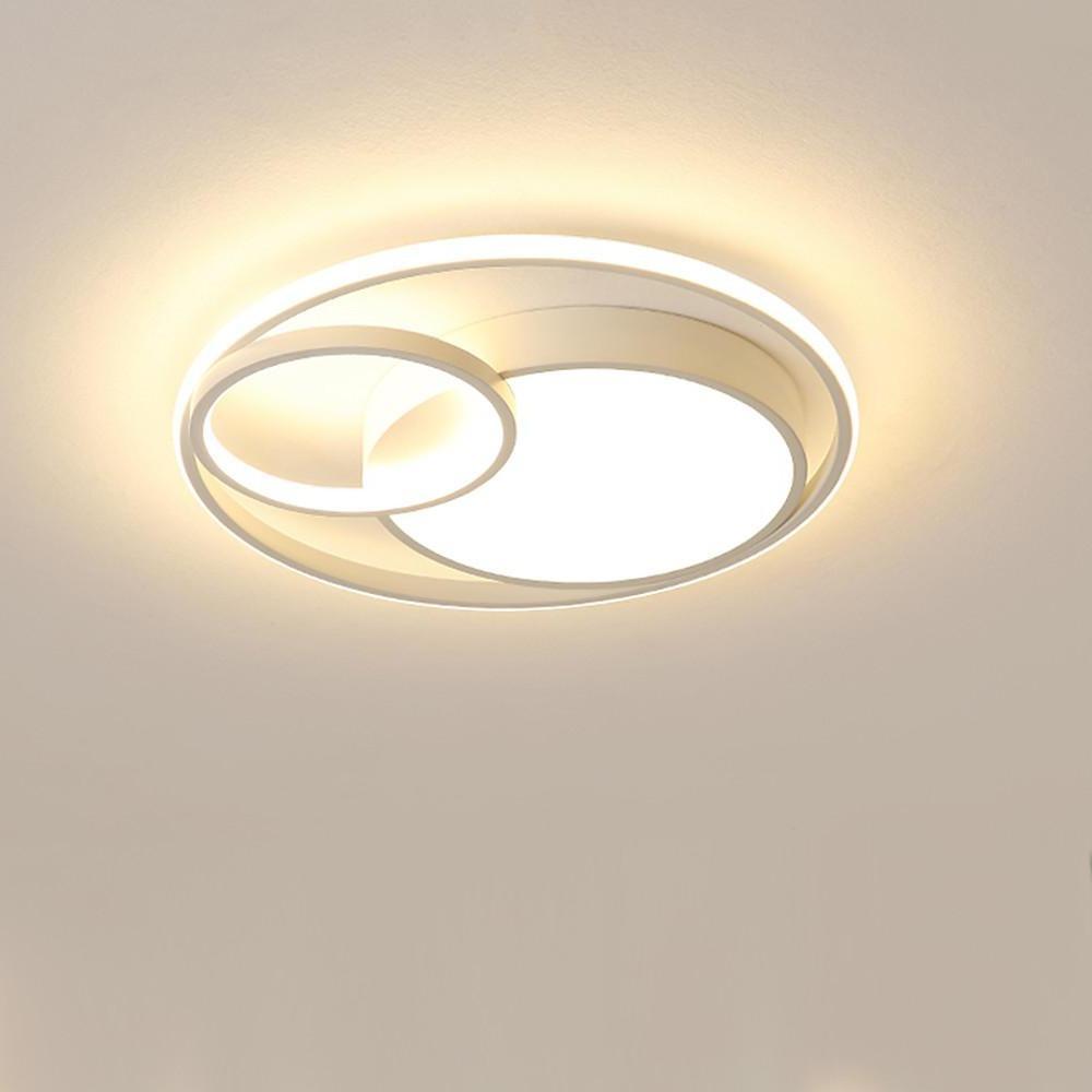 Circular Minimalist Bamboo Flush Mount LED Light Bedroom Ceiling Lights