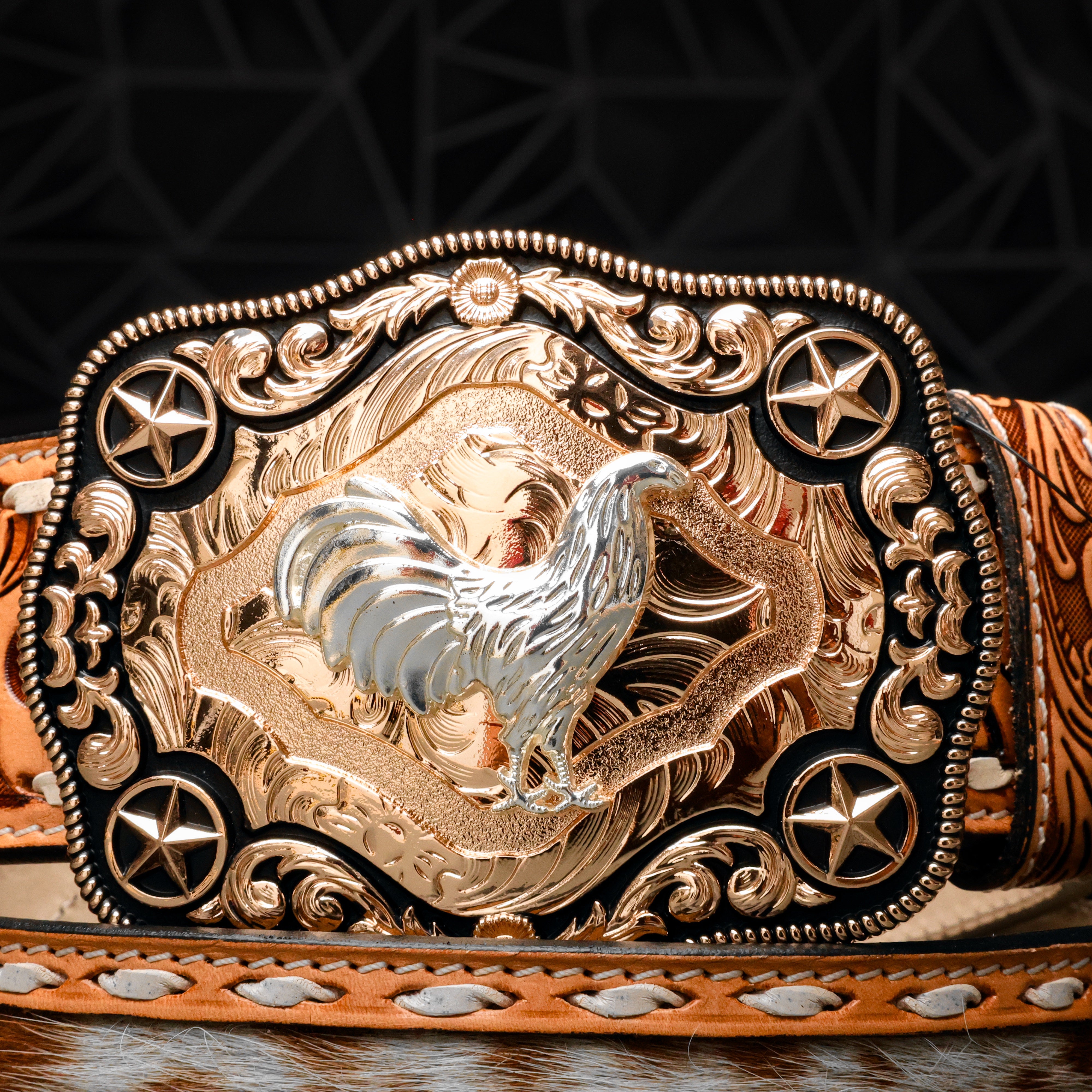 2 Inch Hand-Tooled Artesanal Genuine Cowhide Leather Belt