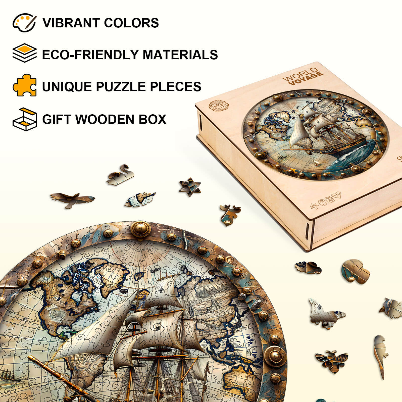 World Voyage Wooden Jigsaw Puzzle
