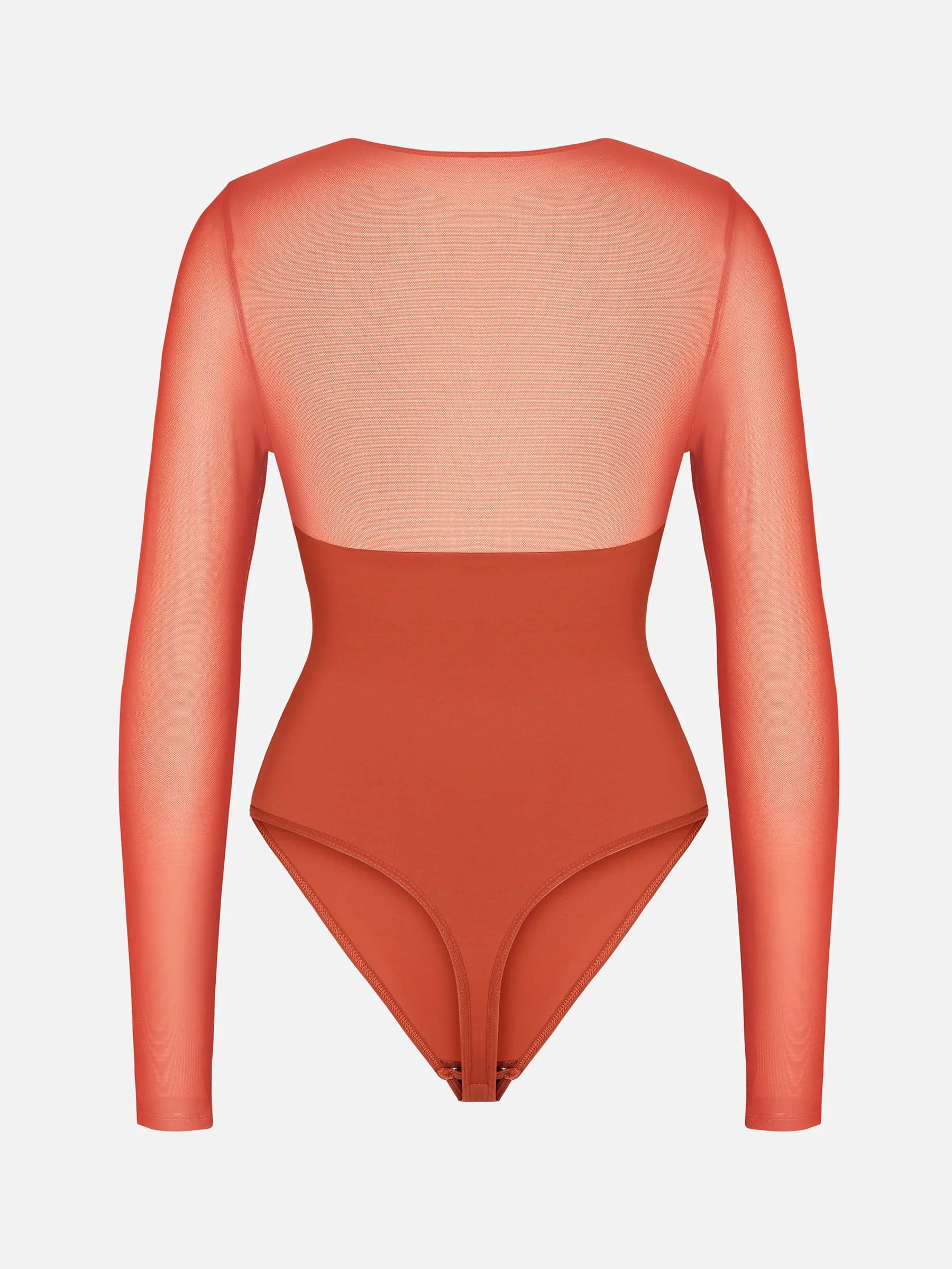 Feelingirl Mesh Panel V-Neck Bodysuit