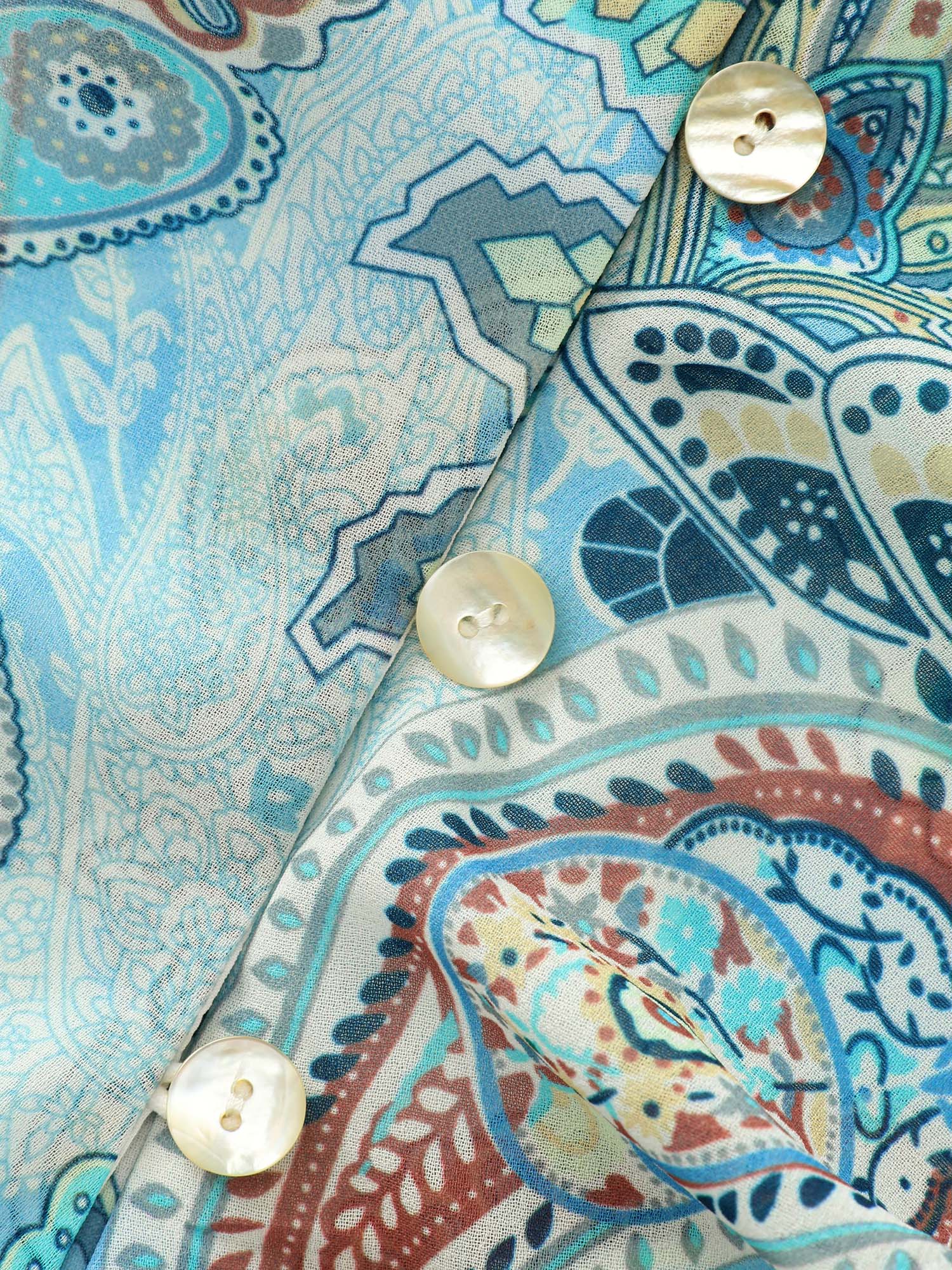 Delicate Paisley Print Ruffled Detail Maxi Dress