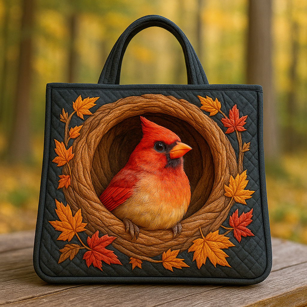 Marivn® Cardinal Autumn Hollow Quilted Tote Bag