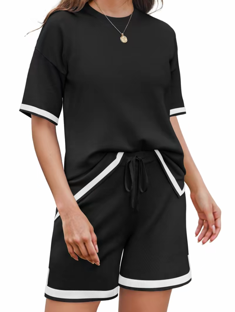 💖Women's Plus Size Knit Lounge Set – 2-Piece Casual Outfit