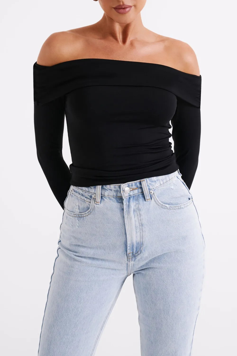 Recycled Nylon Off Shoulder Top