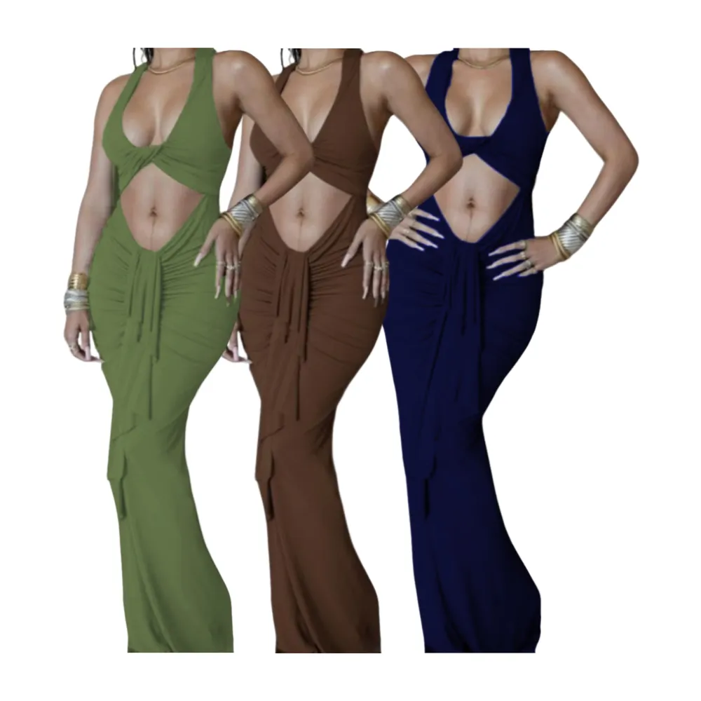 Women's twisted pleated vest dress