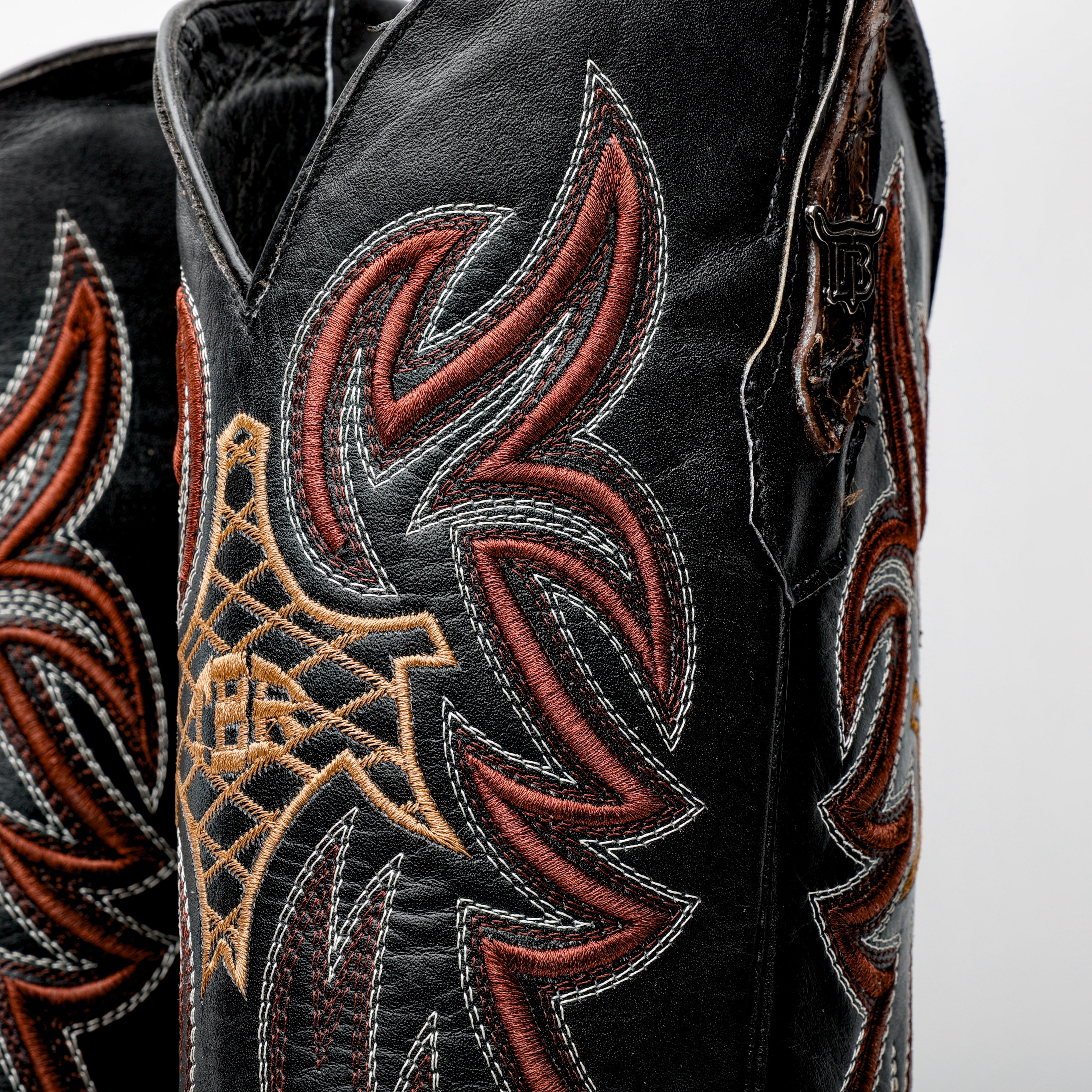 Brown Mini Pirarucu Leather Boots - Square Toe