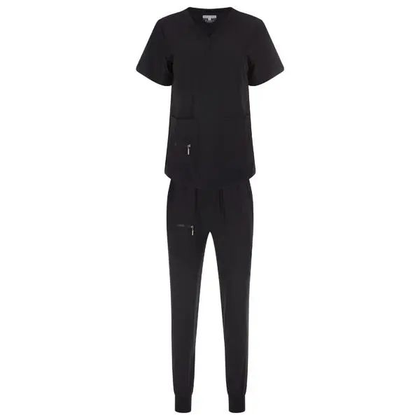 Women's elastic solid color V-neck nursing suit